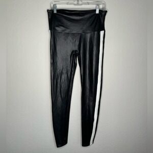 Spanx‎ Faux Leather Side Stripe Leggings- Sz XL